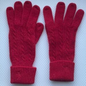 NWOT Lauren Ralph Lauren / Wool Mix / Gloves / Bright Red
